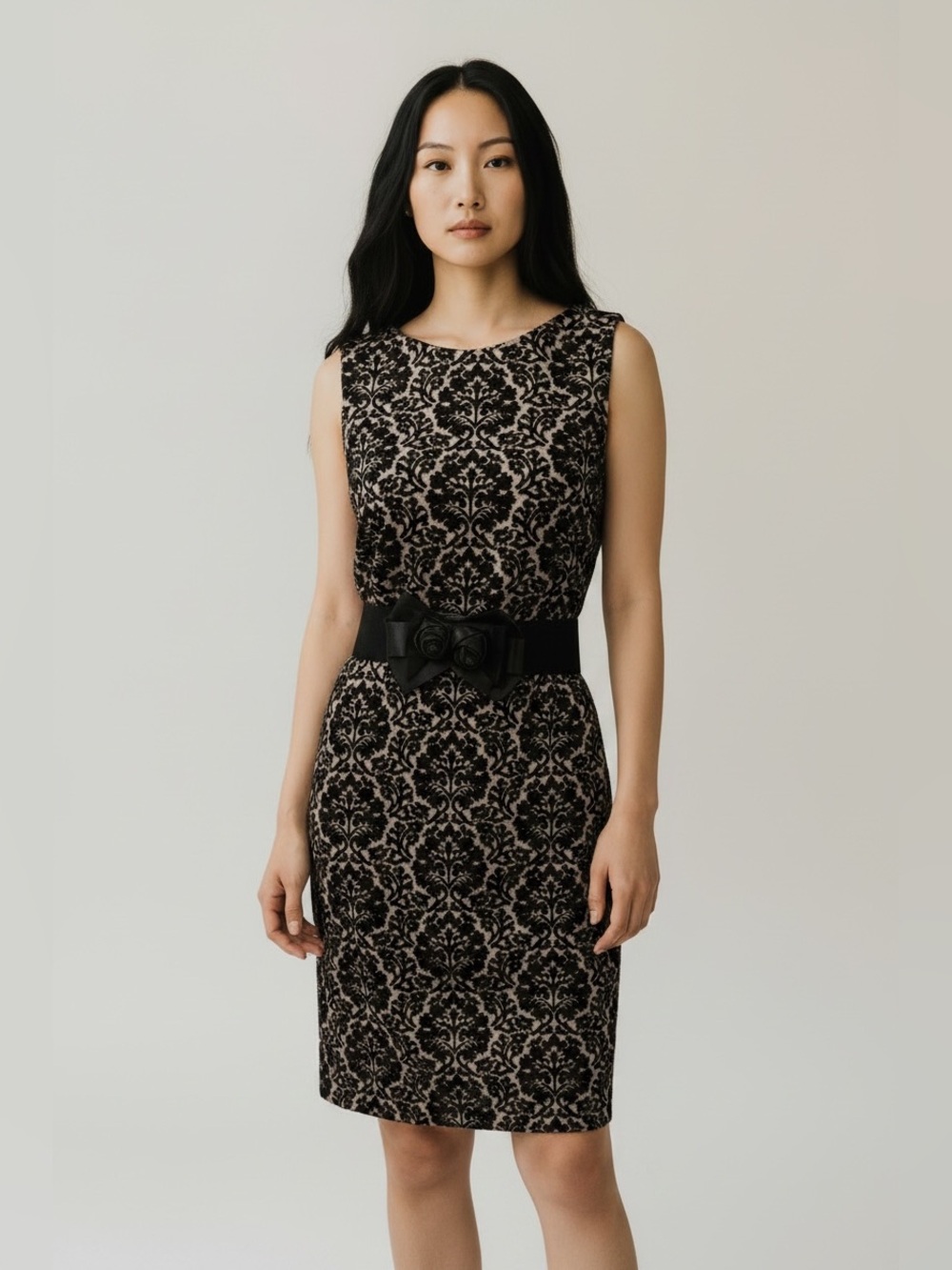 Joseph Ribkoff Baroque Brocade Textured Form Fitted Sleeveless Sheath Dress, 12